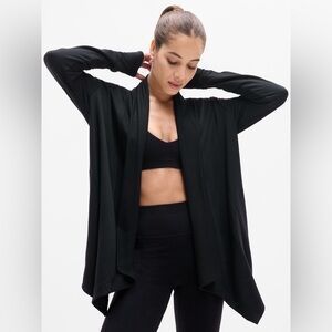 Athleta Pranayama Restore Wrap Cardigan Sweater Black Size Small